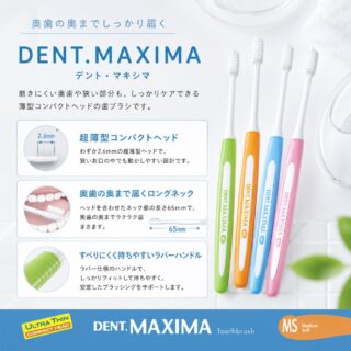 こんにちは🌟
都立家政南口歯科です🦷

==========

🪥 奥歯までしっかり届く✨
＼ DENT.MAXIMA ／

「奥歯が磨きにくい…」
「小さいヘッドの歯ブラシが好き！」
そんな方におすすめの歯ブラシです🦷

✔ 超薄型コンパクトヘッド
✔ 奥まで届くロングネック設計
✔ 持ちやすいラバーハンドル

狭い部分や奥歯までしっかり磨けるので、毎日のセルフケアをサポートします🌿

カラーも可愛くて使いやすい4色展開🎨
ぜひチェックしてみてください✨

#都立家政南口歯科 #中野 #歯科医院 #歯ブラシ #マキシマ 

==========

🦷【都立家政南口歯科】🦷
〒165-0033
住所:東京都中野区若宮3丁目17-6
メゾンドグリシーヌ1階